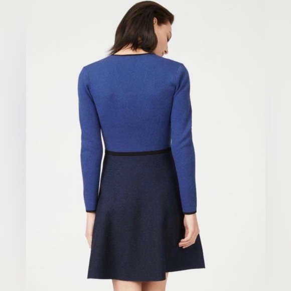 NWT Club Monaco Blue knitted over the knee Dress, Size XS - Picture 2 of 10